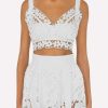 Evening * | Dolce & Gabbana Embroidered Sleeveless Cropped Top White