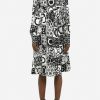 Dresses * | Salvatore Ferragamo Gancini Silk Jacquard Dress Monochrome