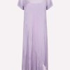 Evening * | The Row Pasol Metallic Sheer Midi Dress Lilac