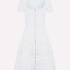 Evening * | Alaia Crinoline Knitted Lace Mini Dress White