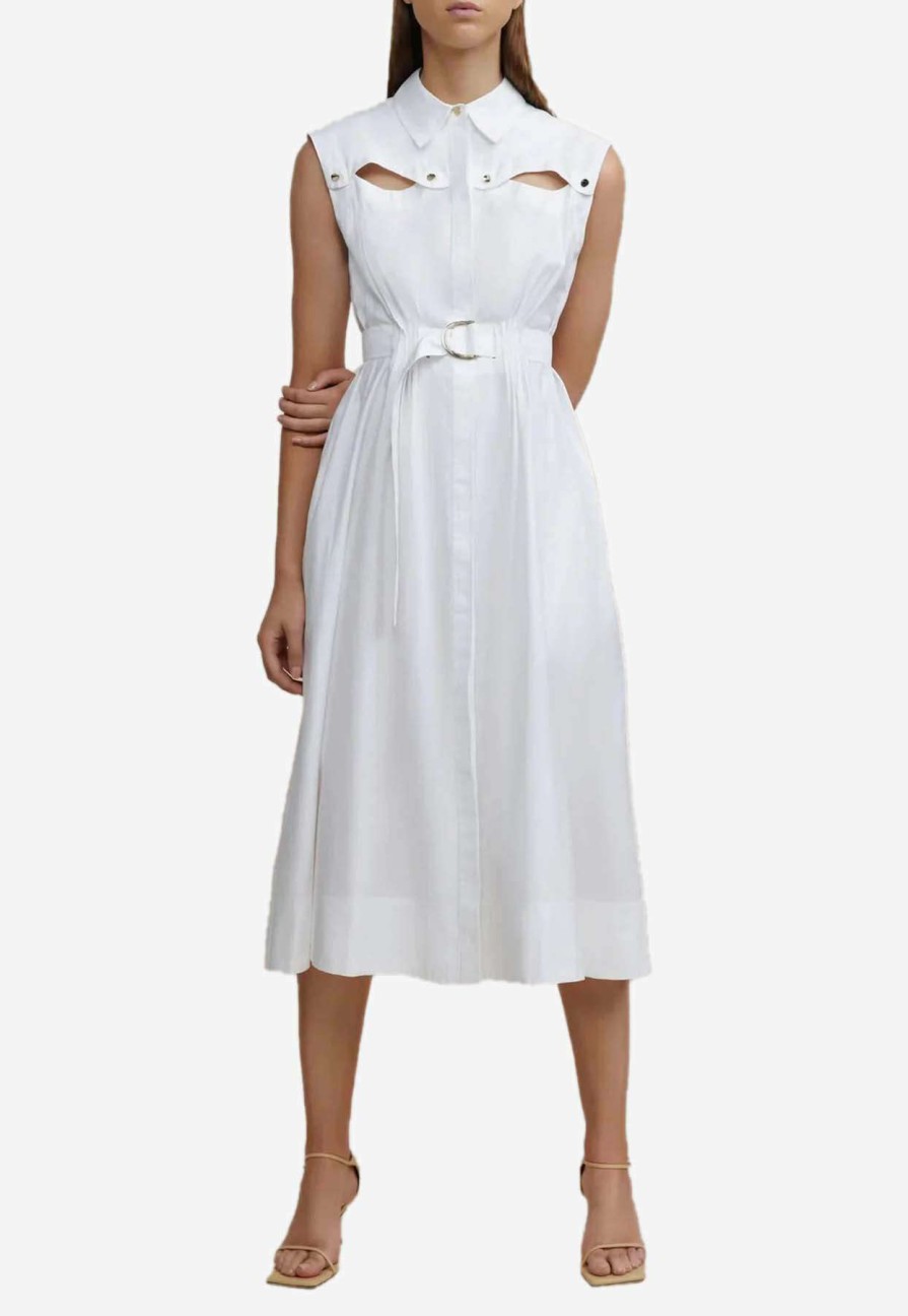 Dresses * | Acler Francis Sleeveless Midi Dress Ivory