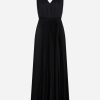 Dresses * | Fabiana Filippi Pleated V-Neck Sleeveless Maxi Dress Black