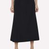 Skirts * | The Row Avianna Midi Skirt In Wool Black