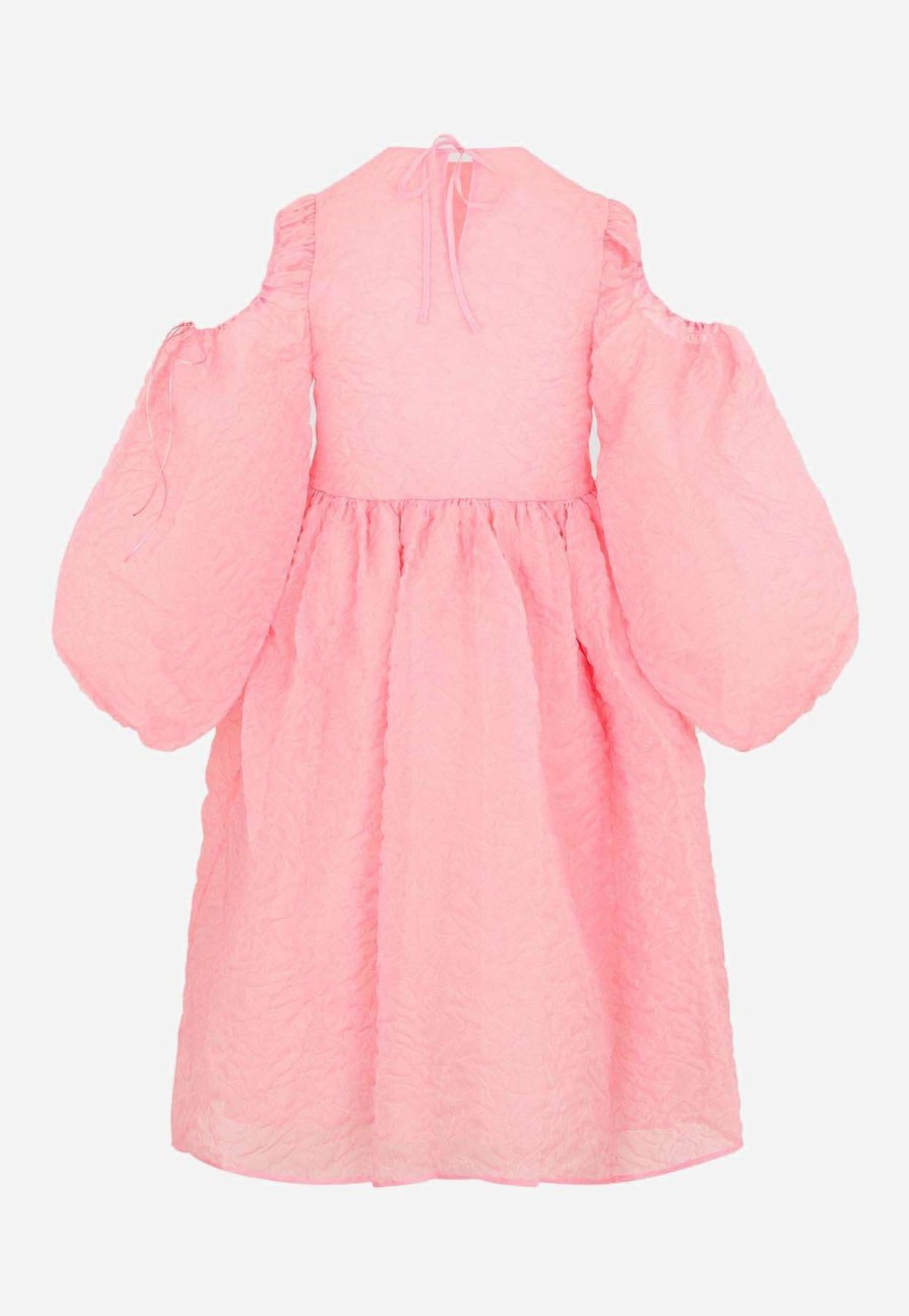 Dresses * | Cecilie Bahnsen Janessa Dress With Voluminous Sleeve Pink