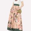 Skirts * | Dolce & Gabbana High-Rise Floral Midi Skirt Pink