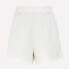 Shorts * | Prada Perforated Leather Shorts White