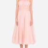 Evening * | Dolce & Gabbana Halterneck Chiffon Midi Dress Pink