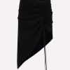 Skirts * | Monot Ruched Asymmetric Mini Skirt Black