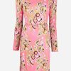 Dresses * | Emilio Pucci Africana Print Marilyn Belted Dress Pink