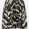 Evening * | Dolce & Gabbana Zebra Print Chiffon Blouse Monochrome