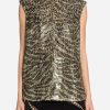 Evening * | Roberto Cavalli Zebra-Jacquard Sleeveless Top Multicolor