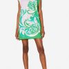 Dresses * | Emilio Pucci Albizia Print Cotton Mini Dress Green