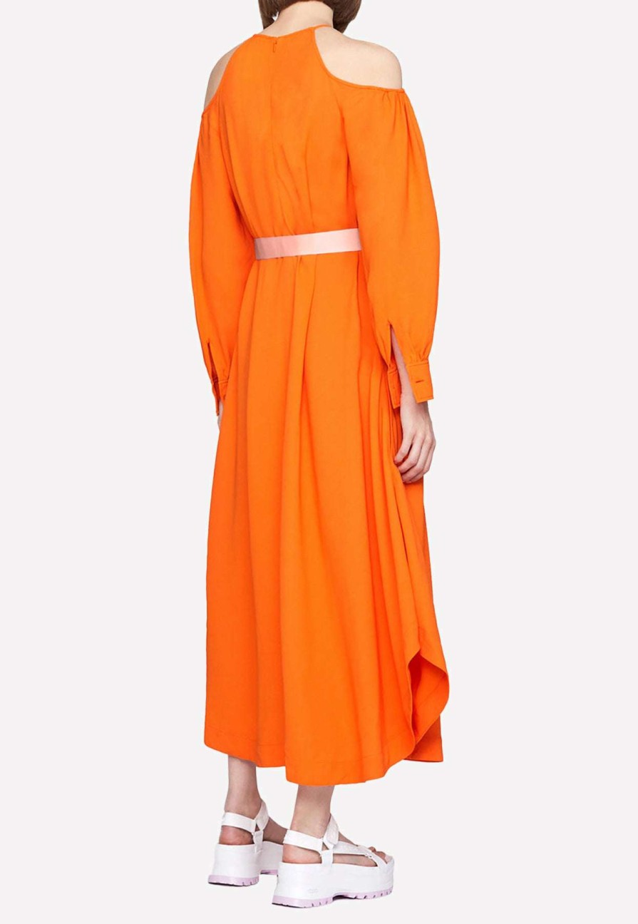 Dresses * | Stella Mccartney Belted Maxi Dress Orange