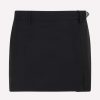 Skirts * | Prada Logo Mini Wool Skirt Black