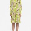 Dresses * | Emilio Pucci Africana Print Belted Shirt Dress Green