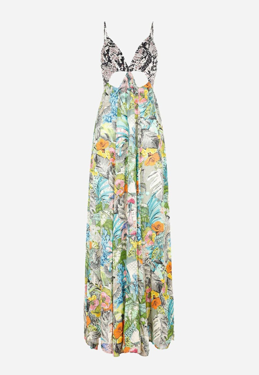 Dresses * | Anjuna Lia Animal And Floral Print Maxi Dress Multicolor