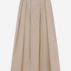 Skirts * | Peserico Pleated Midi Skirt Beige