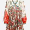 Dresses * | Etro Printed Long-Sleeved Irma Mini Dress In Silk Multicolor