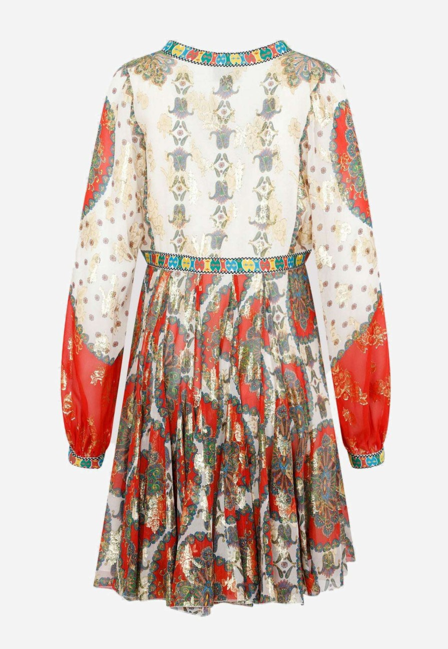 Dresses * | Etro Printed Long-Sleeved Irma Mini Dress In Silk Multicolor