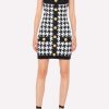 Dresses * | Balmain Houndstooth Sleeveless Mini Dress Monochrome