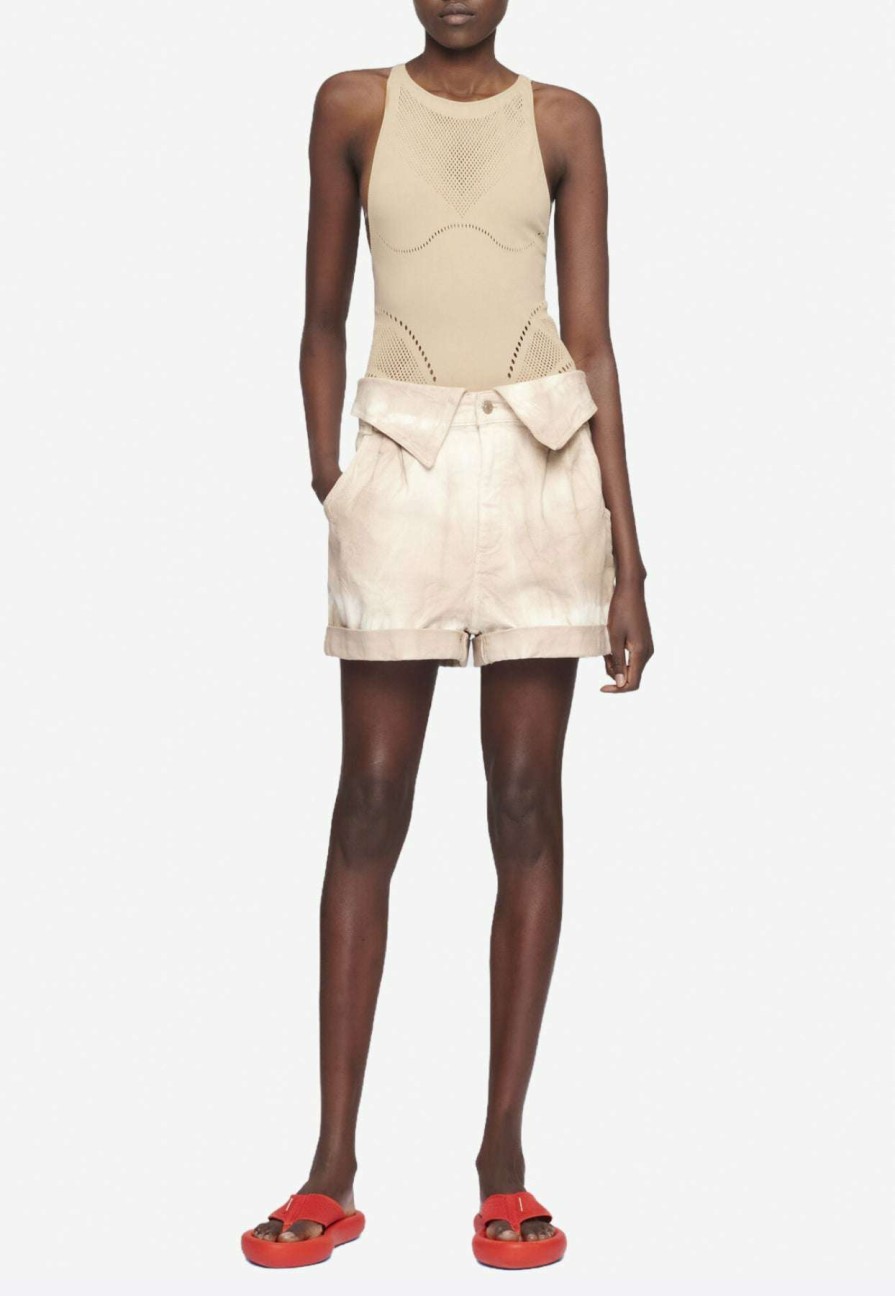 Shorts * | Stella Mccartney Tie-Dye Shorts In Organic Cotton Beige