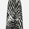 Skirts * | Dolce & Gabbana Zebra Print Cady Midi Skirt Monochrome