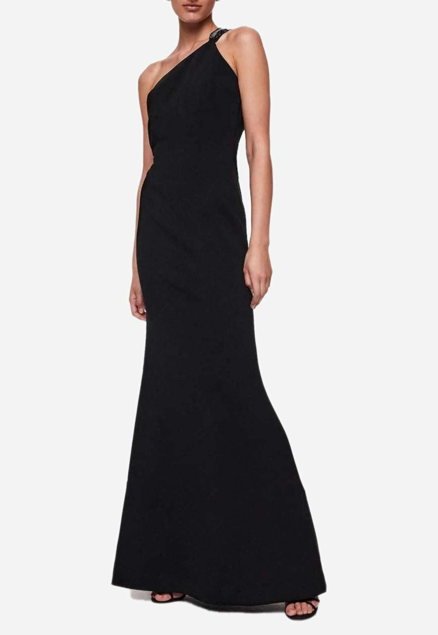 Evening * | Rachel Gilbert Cecilio Crystal-Embellished Gown Black