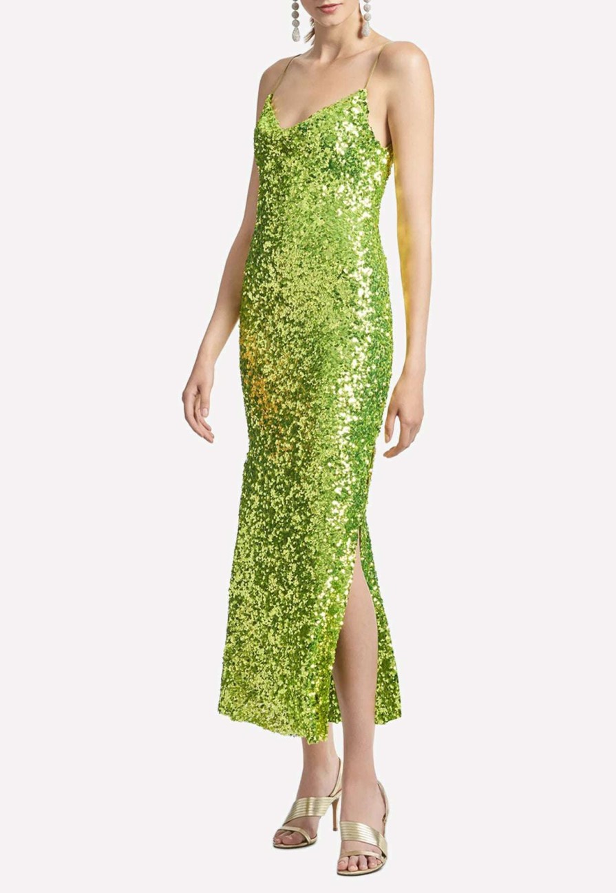 Dresses * | Sachin & Babi Sanza Sequin Embellished Midi Dress Green