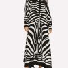 Dresses * | Dolce & Gabbana Zebra Print Silk Twill Kaftan Monochrome