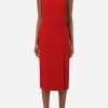 Evening * | Dolce & Gabbana Sleeveless Cady Midi Dress Red