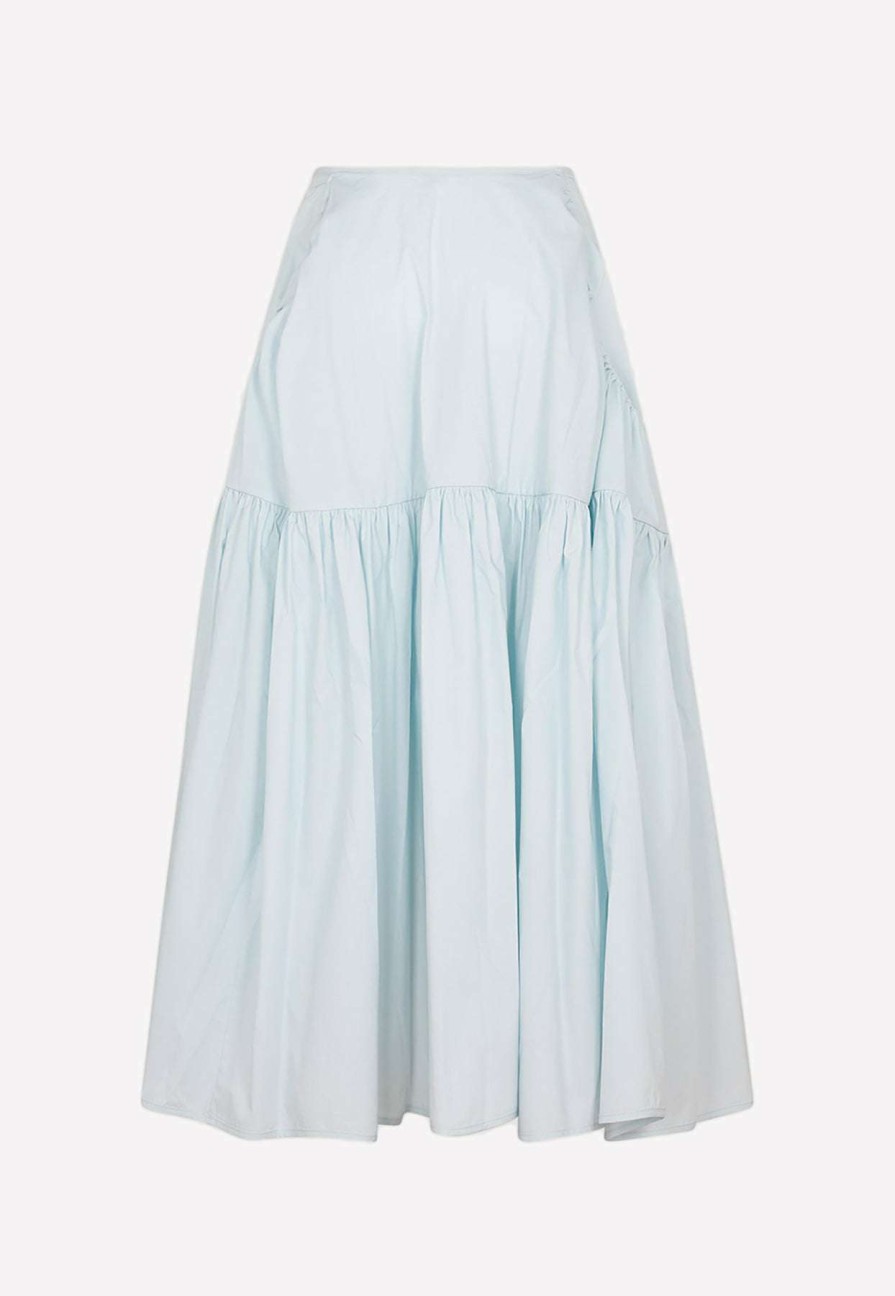 Skirts * | Cecilie Bahnsen Lilly Tiered Midi Skirt Blue