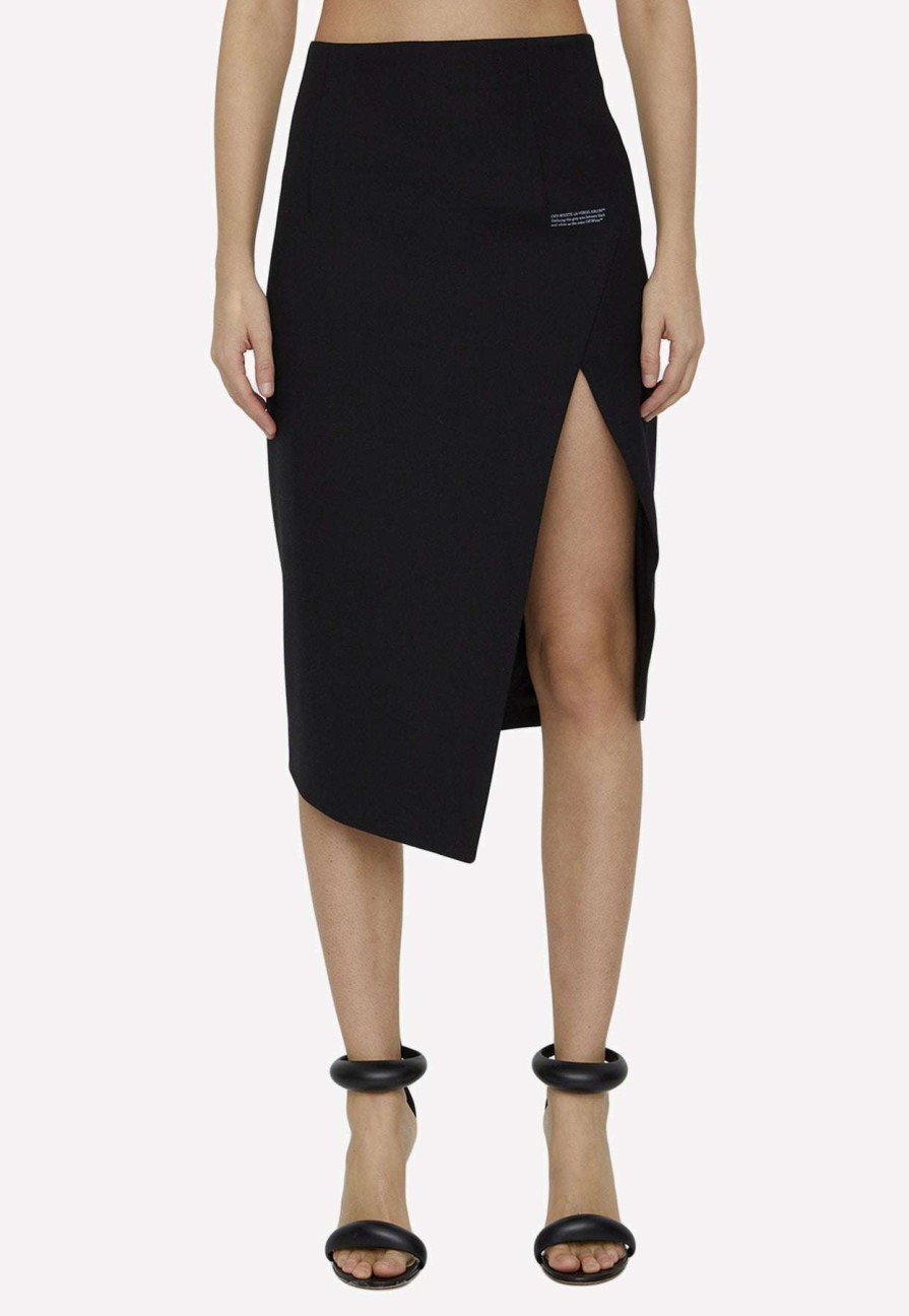 Skirts * | Off-White Tailored Midi Skirt Black