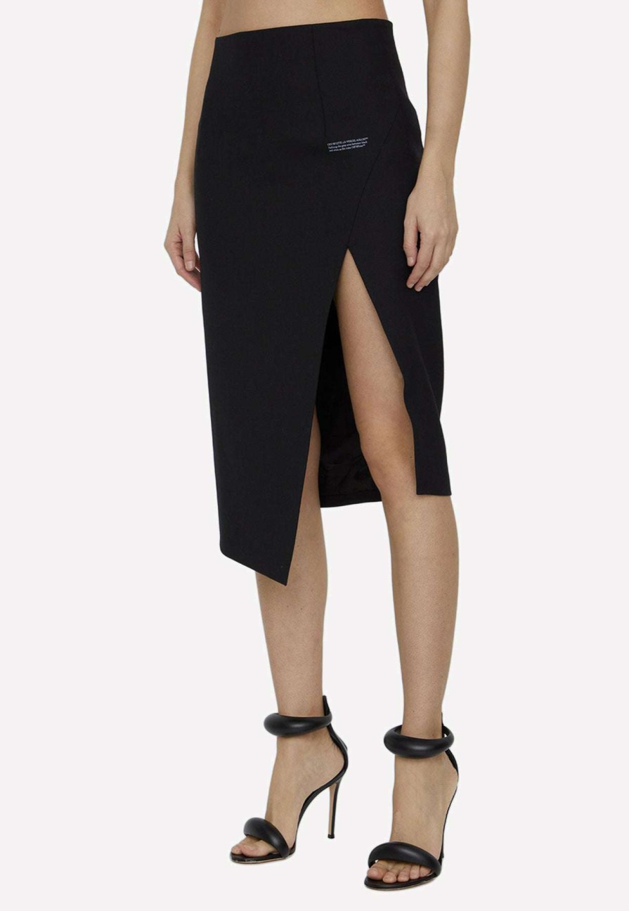 Skirts * | Off-White Tailored Midi Skirt Black