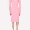 Dresses * | Dolce & Gabbana Sable Puff Sleeves Midi Dress Pink