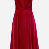 Evening * | Dolce & Gabbana Strapless Velvet Corset Dress Red