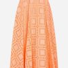 Skirts * | Msgm Flared Midi Skirt Orange