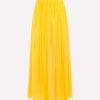 Skirts * | Chloe Pleated Maxi Silk Skirt Yellow