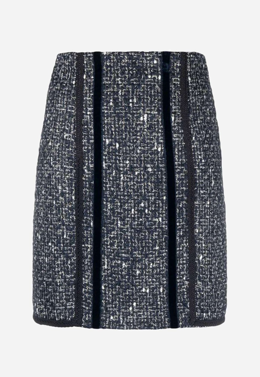 Skirts * | Etro Boucle Mini Skirt Blue