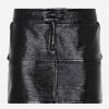 Skirts * | Courreges Diamond Vinyl Mini Skirt Black