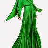 Skirts * | Solace London Henley Pleated Crepe Maxi Skirt Green