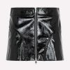 Skirts * | Khaite Keene Zipped Mini Skirt In Leather Black