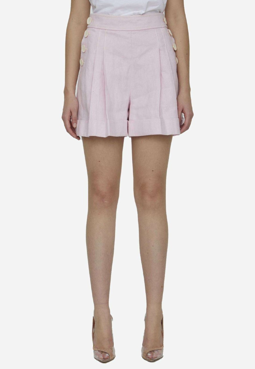 Shorts * | Zimmermann High-Waisted High Tide Shorts Pink