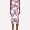 Evening * | Dolce & Gabbana One-Shoulder Floral Midi Dress Lavender