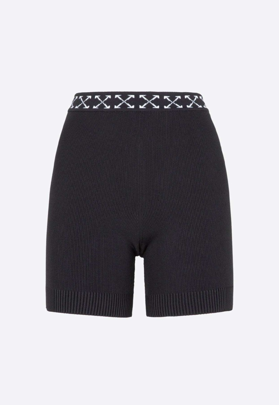 Shorts * | Off-White Arrows Waistband Bold Shorts Black