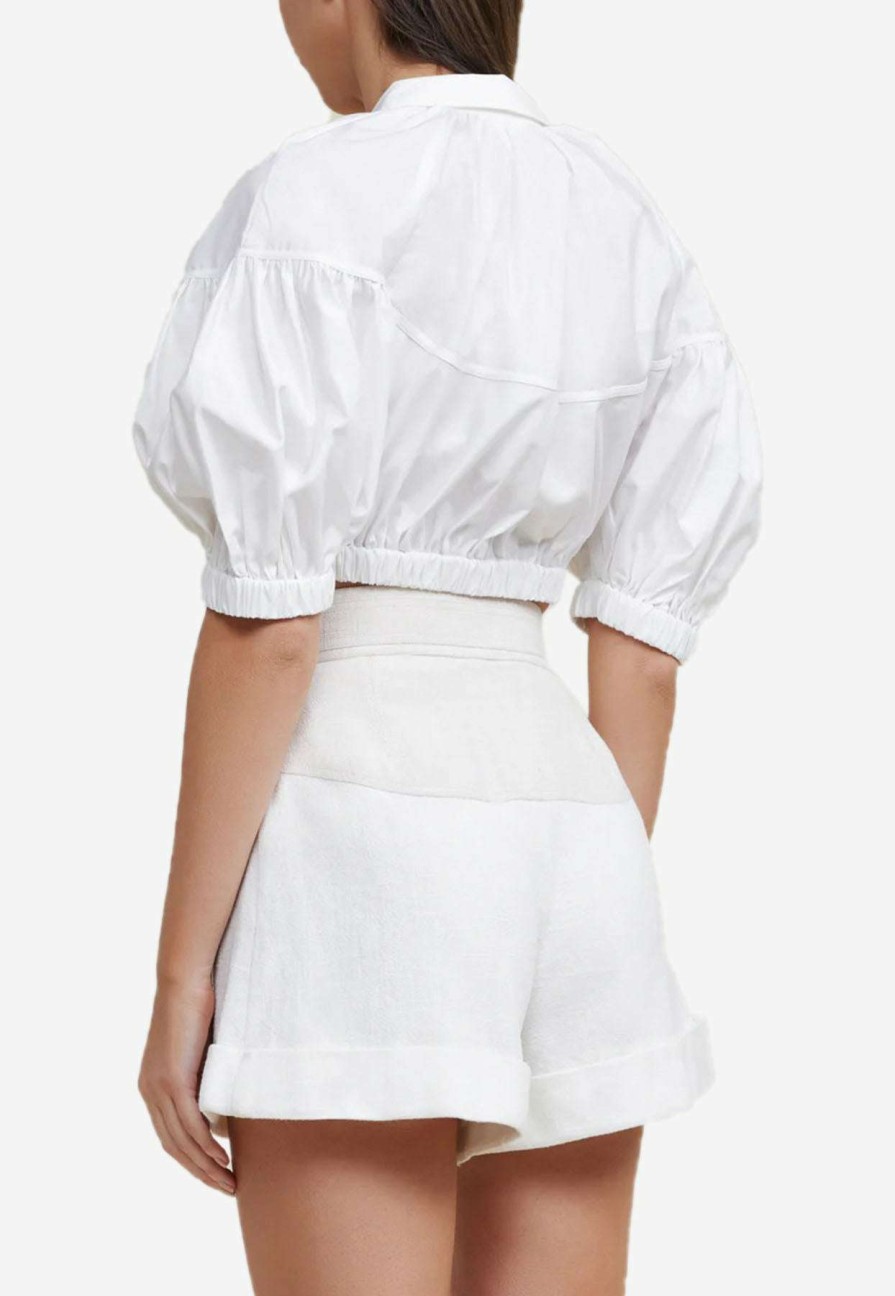 Shorts * | Acler Abbots High-Waist Shorts White