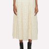 Skirts * | Salvatore Ferragamo Broderie Anglaise Pleated Midi Skirt Off-White