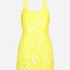 Evening * | The Attico Allium Sleeveless Dress Yellow