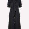 Evening * | Prada Jacquard Silk Midi Dress With Scarf Detail Black