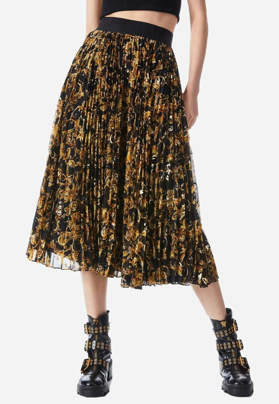 Skirts * | Alice + Olivia Katz Sunburst Pleated Midi Skirt Multicolor