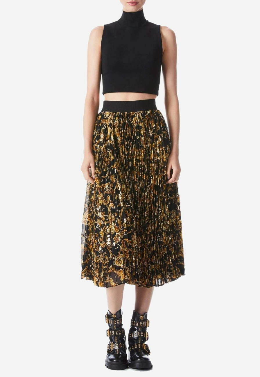 Skirts * | Alice + Olivia Katz Sunburst Pleated Midi Skirt Multicolor